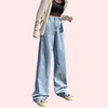 Women&#39;s Stylish High Waist Wide Leg Straight Jeans