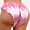 Vera Celeste Silk Satin Crotchless French Knicker