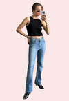 Women&#39;s Light Blue High Waist Denim Jeans