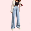 Women&#39;s Stylish High Waist Wide Leg Straight Jeans