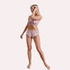 2-Pack Natural Flax Linen Ruffled Bandeau &amp; Vintage Knickers Set