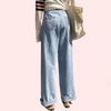 Women&#39;s Stylish High Waist Wide Leg Straight Jeans