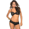 For My Love Black Fully Transparent Bra Set