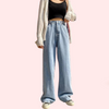 Women&#39;s Stylish High Waist Wide Leg Straight Jeans