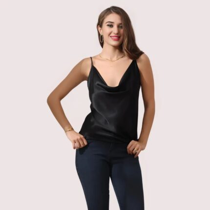 Opulent Nights Silk Cowl Neck Camisole